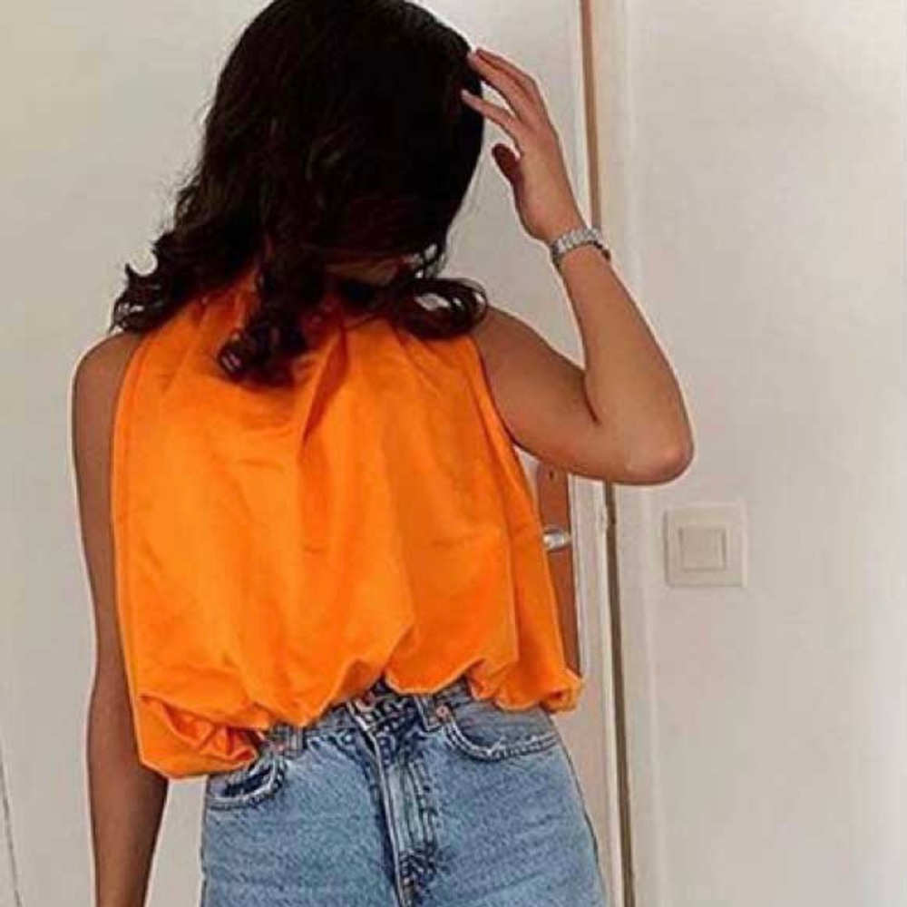 Zara Orange Tied Back